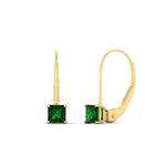 Load image into Gallery viewer, half-carat-princess-cut-emerald-lever-back-earrings-in-yellow-gold-FDEAR9225PRGEMGR-0.50CT-NL-YG