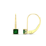 Load image into Gallery viewer, half-carat-princess-cut-emerald-lever-back-earrings-in-yellow-gold-FDEAR9225PRGEMGR-0.50CT-NL-YG