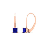Load image into Gallery viewer, half-carat-princess-cut-sapphire-lever-back-earrings-in-rose-gold-FDEAR9225PRGSABL-0.50CT-NL-RG