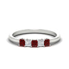 Load image into Gallery viewer, half-carat-princess-ruby-anniversary-band-in-white-gold-fdwb8008prgrudrsleep-0.50ct-nl-wg
