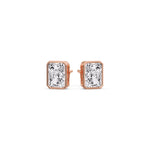 Load image into Gallery viewer, Minimalist Radiant Diamond Bezel Studs