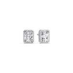 Load image into Gallery viewer, Minimalist Radiant Diamond Bezel Studs