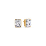 Load image into Gallery viewer, Minimalist Radiant Diamond Bezel Studs