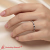 Load image into Gallery viewer, half-carat-round-cut-full-eternity-common-prong-band-with-black-diamond-in-rose-gold-FDEWB9477-0.50-CT