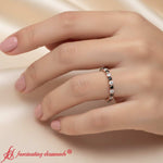 Load image into Gallery viewer, half-carat-round-cut-full-eternity-common-prong-band-with-black-diamond-in-rose-gold-FDEWB9477-0.50-CT