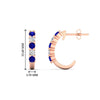 Load image into Gallery viewer, half-carat-round-cut-sapphire-hoops-earrings-in-rose-gold-fdear40640gsablangle3-nl-rg-hw