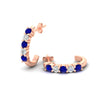 Load image into Gallery viewer, half-carat-round-cut-sapphire-hoops-earrings-in-rose-gold-fdear40640gsablangle5-nl-rg