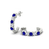 Load image into Gallery viewer, half-carat-round-cut-sapphire-hoops-earrings-in-white-gold-fdear40640gsablangle5-nl-wg