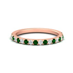 Load image into Gallery viewer, half-carat-round-emerald-delicate-band-in-rose-gold-FD8370GEMGR-0.50CT-NL-RG.jpg
