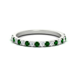 Load image into Gallery viewer, half-carat-round-emerald-delicate-band-in-white-gold-FD8370GEMGR-0.50CT-NL-WG.jpg
