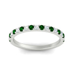 Load image into Gallery viewer, half-carat-round-emerald-delicate-band-in-white-gold-FD8370GEMGRANGLE5-0.50CT-NL-WG.jpg