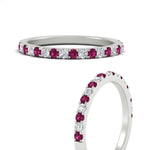 Load image into Gallery viewer, half-carat-round-pink-sapphire-delicate-band-in-white-gold-FD8370GSADRPIANGLE3-0.50CT-NL-WG.jpg