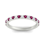 Load image into Gallery viewer, half-carat-round-pink-sapphire-delicate-band-in-white-gold-FD8370GSADRPIANGLE5-0.50CT-NL-WG.jpg