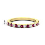 Load image into Gallery viewer, half-carat-round-pink-sapphire-delicate-band-in-yellow-gold-FD8370GSADRPI-0.50CT-NL-YG-HW.jpg