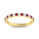 Load image into Gallery viewer, half-carat-round-pink-sapphire-delicate-band-in-yellow-gold-FD8370GSADRPIANGLE5-0.50CT-NL-YG.jpg