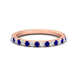 Load image into Gallery viewer, half-carat-round-sapphire-delicate-band-in-rose-gold-FD8370GSABL-0.50CT-NL-RG.jpg