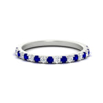 Load image into Gallery viewer, half-carat-round-sapphire-delicate-band-in-white-gold-FD8370GSABL-0.50CT-NL-WG.jpg