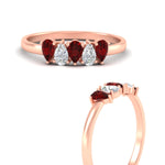 Load image into Gallery viewer, half-carat-ruby-teardrop-5-stone-wedding-band-in-rose-gold-fdwb8008pegrudrangle3-0.50ct-nl-rg.jpg