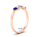 Load image into Gallery viewer, half-carat-sapphire-teardrop-5-stone-wedding-band-in-rose-gold-fdwb8008pegsablangle2-0.50ct-nl-rg-hw.jpg