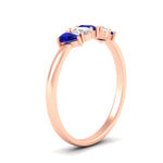 Load image into Gallery viewer, half-carat-sapphire-teardrop-5-stone-wedding-band-in-rose-gold-fdwb8008pegsablangle2-0.50ct-nl-rg.jpg