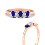 Load image into Gallery viewer, half-carat-sapphire-teardrop-5-stone-wedding-band-in-rose-gold-fdwb8008pegsablangle3-0.50ct-nl-rg.jpg