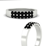 Load image into Gallery viewer, half-carat-two-row-round-black-diamond-wedding-band-in-white-gold-FD11382BGBLACKANGLE3-0.50CT-NL-WG