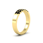 Load image into Gallery viewer, half-carat-two-row-round-black-diamond-wedding-band-in-yellow-gold-FD11382BGBLACKANGLE2-0.50CT-NL-YG