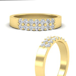 Load image into Gallery viewer, half-carat-two-row-round-diamond-wedding-band-in-yellow-gold-FD11382BANGLE3-0.50CT-NL-YG