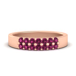 Load image into Gallery viewer, half-carat-two-row-round-pink-sapphire-wedding-band-in-rose-gold-FD11382BGSADRPI-0.50CT-NL-RG