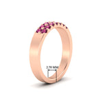 Load image into Gallery viewer, half-carat-two-row-round-pink-sapphire-wedding-band-in-rose-gold-FD11382BGSADRPIANGLE2-0.50CT-NL-RG-HW