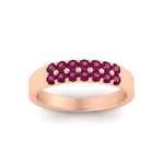 Load image into Gallery viewer, half-carat-two-row-round-pink-sapphire-wedding-band-in-rose-gold-FD11382BGSADRPIANGLE5-0.50CT-NL-RG