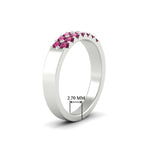 Load image into Gallery viewer, half-carat-two-row-round-pink-sapphire-wedding-band-in-white-gold-FD11382BGSADRPIANGLE2-0.50CT-NL-WG-HW