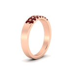 Load image into Gallery viewer, half-carat-two-row-round-ruby-wedding-band-in-rose-gold-FD11382BGRUDRANGLE2-0.50CT-NL-RG