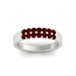 Load image into Gallery viewer, half-carat-two-row-round-ruby-wedding-band-in-white-gold-FD11382BGRUDRANGLE5-0.50CT-NL-WG