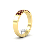Load image into Gallery viewer, half-carat-two-row-round-ruby-wedding-band-in-yellow-gold-FD11382BGRUDRANGLE2-0.50CT-NL-YG-HW