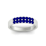 Load image into Gallery viewer, half-carat-two-row-round-sapphire-wedding-band-in-white-gold-FD11382BGSABLANGLE5-0.50CT-NL-WG