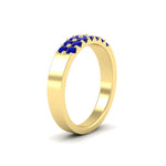 Load image into Gallery viewer, half-carat-two-row-round-sapphire-wedding-band-in-yellow-gold-FD11382BGSABLANGLE2-0.50CT-NL-YG