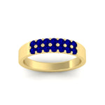Load image into Gallery viewer, half-carat-two-row-round-sapphire-wedding-band-in-yellow-gold-FD11382BGSABLANGLE5-0.50CT-NL-YG