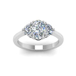 Load image into Gallery viewer, Oval Cut Half Moon 3 Stone Engagement Ring