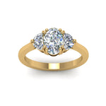Load image into Gallery viewer, Oval Cut Half Moon 3 Stone Engagement Ring