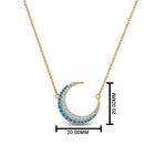 Load image into Gallery viewer, half-moon-necklace-diamond-pendant-with-blue-topaz-in-FDPD9197GICBLTOANGLE1-NL-YG