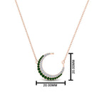 Load image into Gallery viewer, half-moon-necklace-diamond-pendant-with-emerald-in-FDPD9197GEMGRANGLE1-NL-RG