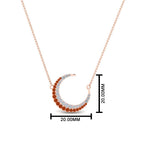 Load image into Gallery viewer, half-moon-necklace-diamond-pendant-with-orange-sapphire-in-FDPD9197GSAORANGLE1-NL-RG