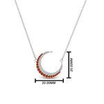 Load image into Gallery viewer, half-moon-necklace-diamond-pendant-with-orange-sapphire-in-FDPD9197GSAORANGLE1-NL-WG