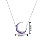 Load image into Gallery viewer, half-moon-necklace-diamond-pendant-with-purple-topaz-in-FDPD9197GVITOANGLE1-NL-WG