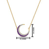 Load image into Gallery viewer, half-moon-necklace-diamond-pendant-with-purple-topaz-in-FDPD9197GVITOANGLE1-NL-YG