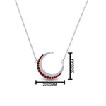 Load image into Gallery viewer, half-moon-necklace-diamond-pendant-with-ruby-in-FDPD9197GRUDRANGLE1-NL-WG