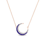 Load image into Gallery viewer, half-moon-necklace-diamond-pendant-with-sapphire-in-FDPD9197GSABLANGLE1-NL-RG