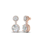 Load image into Gallery viewer, halo-round-diamond-two-stone-drop-earrings-in-rose-gold-FD-EAR11203-NL-RG