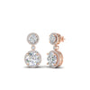 Load image into Gallery viewer, halo-round-diamond-two-stone-drop-earrings-in-rose-gold-FD-EAR11203-NL-RG